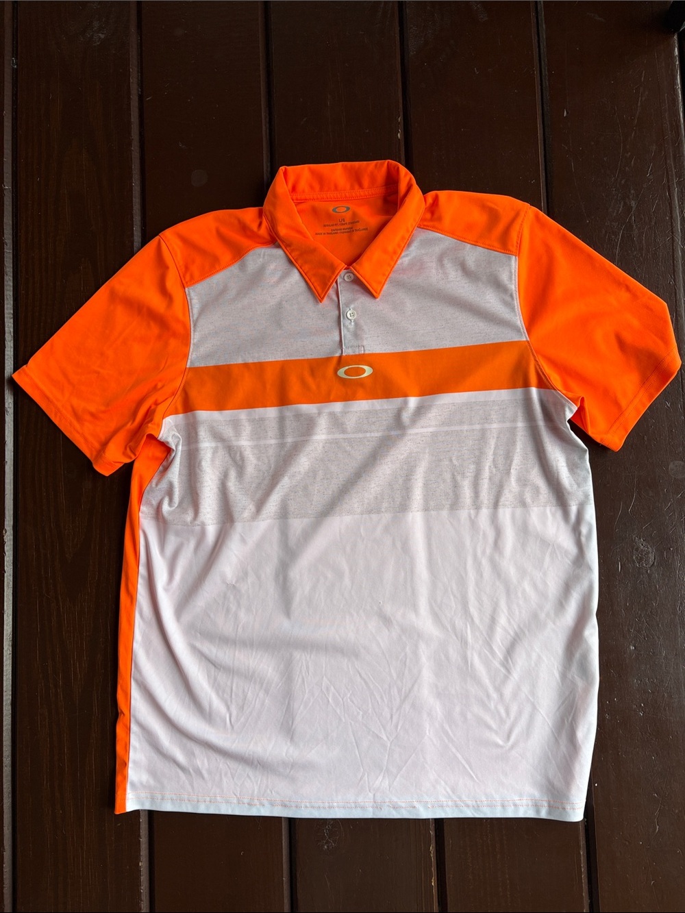 Oakley Men’s Bright Orange and White Athletic Polo